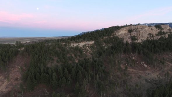 4K Aerial Drone Video of Montana Mountains at Sunset Royalty Free Stock Drone Video Footage