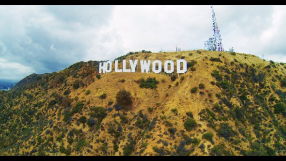 Hollywood Sign Royalty Free Stock Drone Video Footage