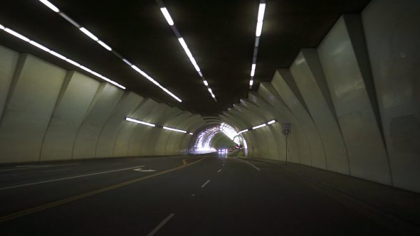 City Tunnel Royalty Free Stock Drone Video Footage
