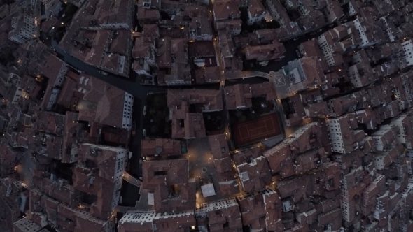 Venice High Looking Straight Down Royalty Free Stock Drone Video Footage