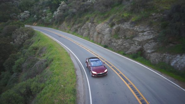 Tesla Drive III Royalty Free Stock Drone Video Footage