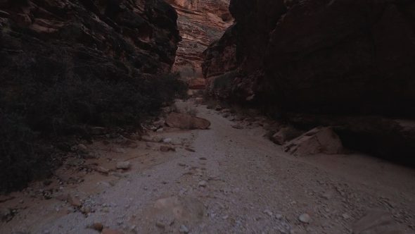 Canyon Path 1 Royalty Free Stock Drone Video Footage