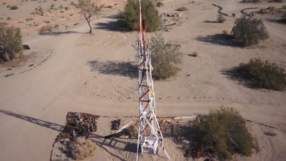 Slab City Tower 4 Royalty Free Stock Drone Video Footage