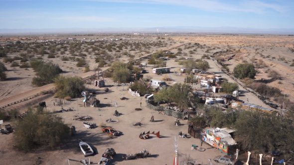 Slab City 2 Royalty Free Stock Drone Video Footage