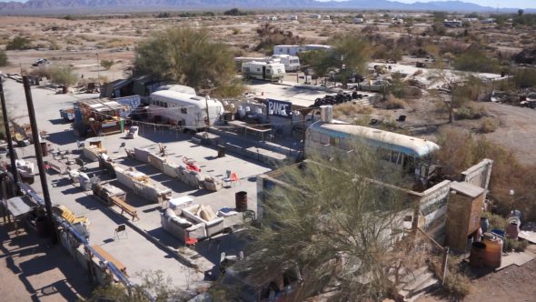 Slab City The Range 3 Royalty Free Stock Drone Video Footage