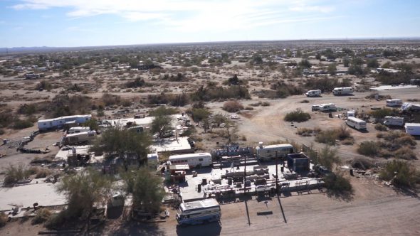 Slab City The Range 5 Royalty Free Stock Drone Video Footage