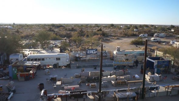 Slab City The Range 6 Royalty Free Stock Drone Video Footage