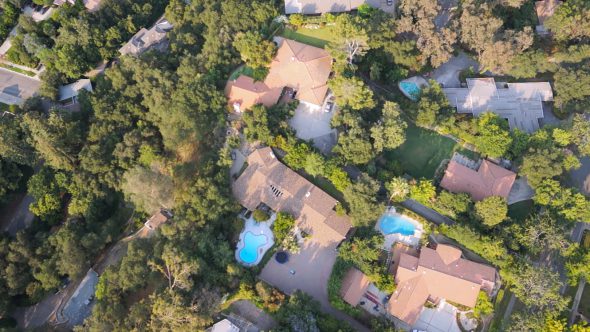 Suburbs Flyover Royalty Free Stock Drone Video Footage