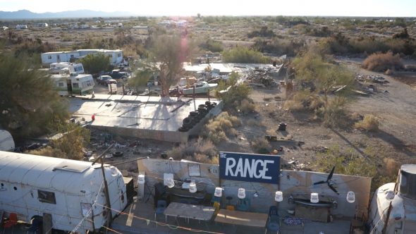 Slab City The Range 9 Royalty Free Stock Drone Video Footage