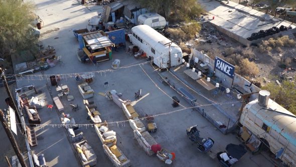 Slab City The Range 10 Royalty Free Stock Drone Video Footage