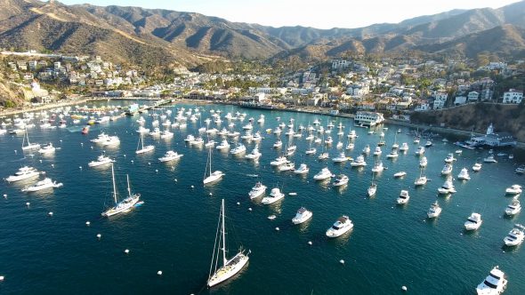Sta. Catalina Harbor 2 Royalty Free Stock Drone Video Footage