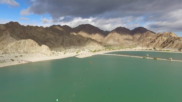 La Quinta Lake Triathlon 3 Royalty Free Stock Drone Video Footage