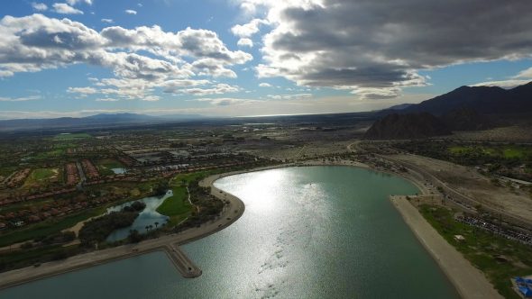 La Quinta Lake Triathlon 5 Royalty Free Stock Drone Video Footage