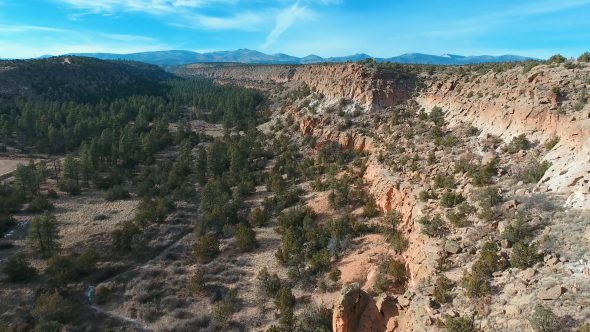 Flight Along the New Mexico Canyon Cliffs Royalty Free Stock Drone Video Footage