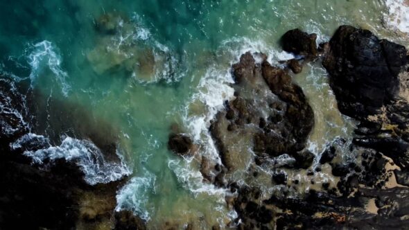 Halona Blowhole Lookout Swimhole Royalty Free Stock Drone Video Footage