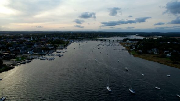 Boats Water Harbor Royalty Free Stock Drone Video Footage