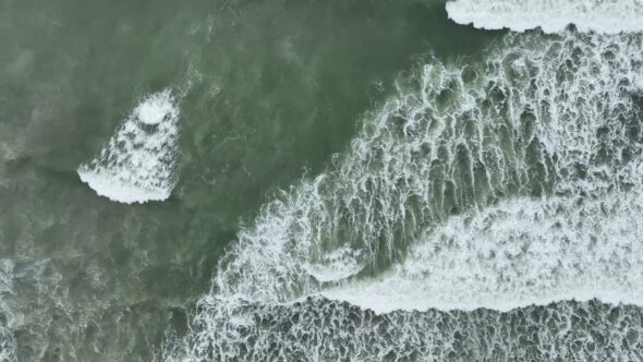 Ocean Water Aerial Royalty Free Stock Drone Video Footage