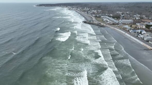 Ocean Waves Beach Royalty Free Stock Drone Video Footage