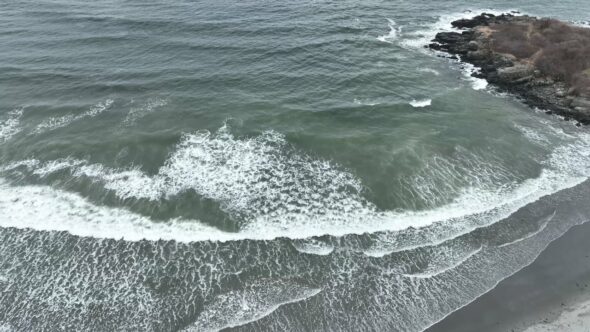 Beach Ocean Waves Royalty Free Stock Drone Video Footage